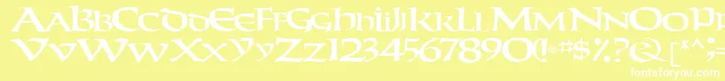 Шрифт WeekenderRegular – белые шрифты на жёлтом фоне