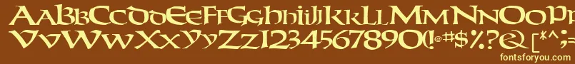 WeekenderRegular Font – Yellow Fonts on Brown Background