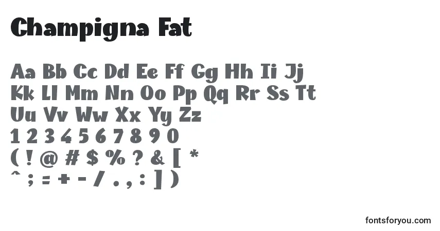 Шрифт Champigna Fat (123100) – алфавит, цифры, специальные символы