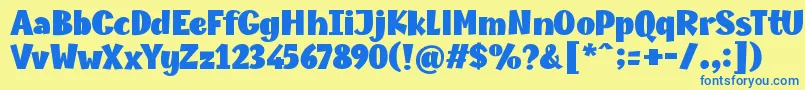 Champigna Fat Font – Blue Fonts on Yellow Background
