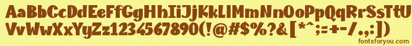 Champigna Fat Font – Brown Fonts on Yellow Background