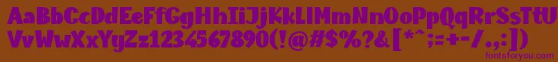 Champigna Fat Font – Purple Fonts on Brown Background