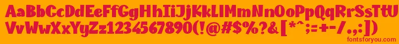 Champigna Fat Font – Red Fonts on Orange Background