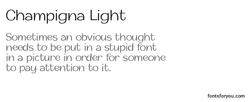 Review of the Champigna Light (123102) Font
