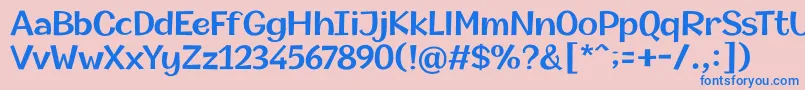 フォントChampigna SemiBold – ピンクの背景に青い文字