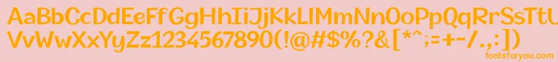 Champigna SemiBold-Schriftart – Orangefarbene Schriften auf rosa Hintergrund