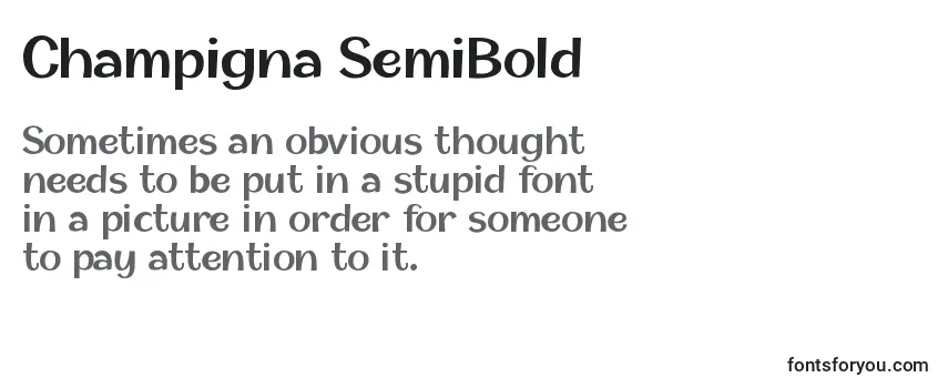 Review of the Champigna SemiBold (123104) Font