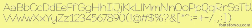 Champigna Thin Font – Gray Fonts on Yellow Background