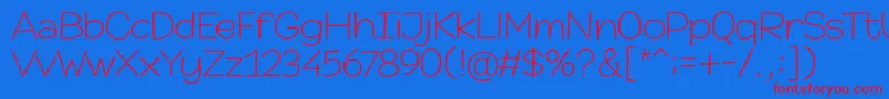 Champigna Thin Font – Red Fonts on Blue Background