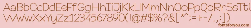 Police Champigna Thin – polices brunes sur fond rose