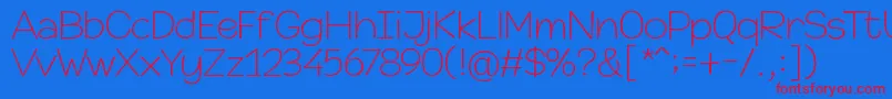 Champigna Thin Font – Red Fonts on Blue Background