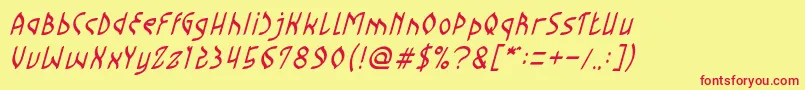 Champion Coffee Cup Bold-Schriftart – Rote Schriften auf gelbem Hintergrund