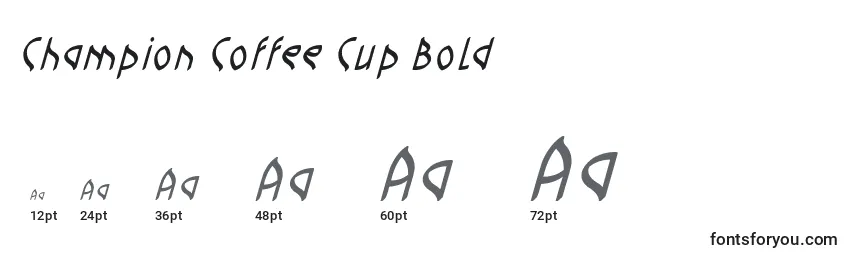Размеры шрифта Champion Coffee Cup Bold