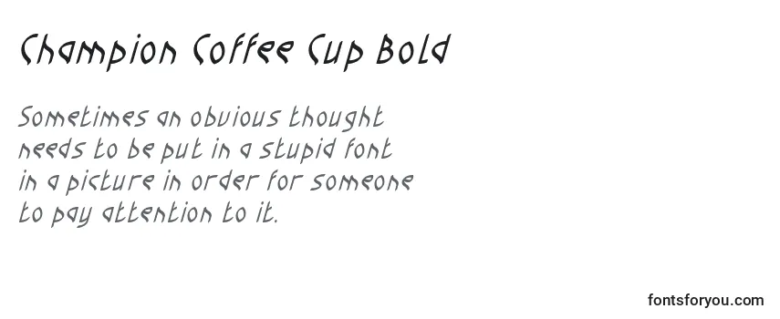 Überblick über die Schriftart Champion Coffee Cup Bold