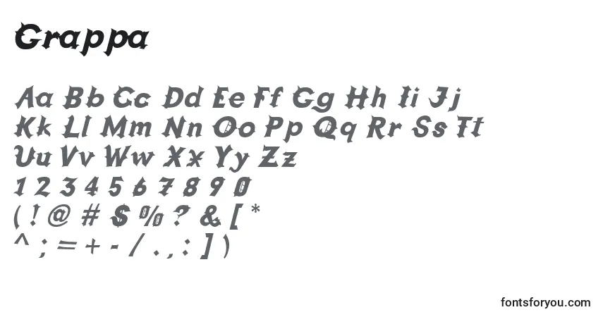 Fuente Grappa - alfabeto, números, caracteres especiales