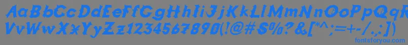 Grappa Font – Blue Fonts on Gray Background