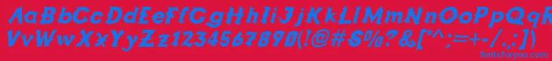 Grappa Font – Blue Fonts on Red Background