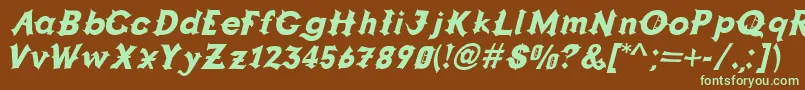 Grappa Font – Green Fonts on Brown Background