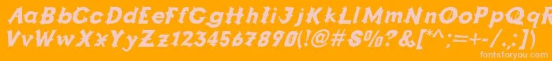 Grappa Font – Pink Fonts on Orange Background