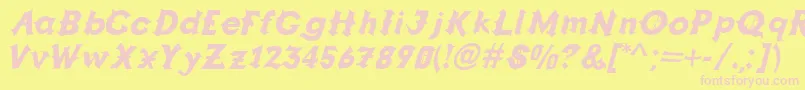 Grappa Font – Pink Fonts on Yellow Background