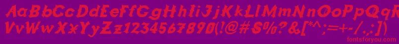 Grappa Font – Red Fonts on Purple Background