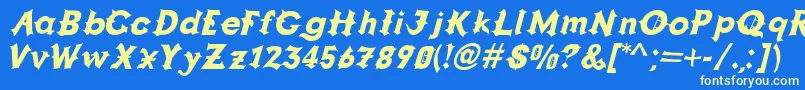 Grappa Font – Yellow Fonts on Blue Background