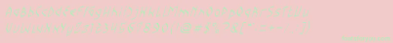 フォントChampion Coffee Cup – ピンクの背景に緑の文字