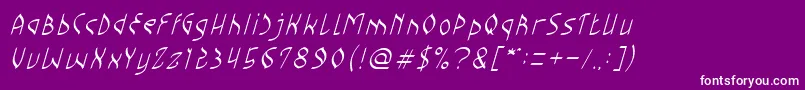フォントChampion Coffee Cup – 紫の背景に白い文字