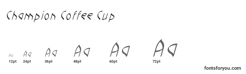Größen der Schriftart Champion Coffee Cup
