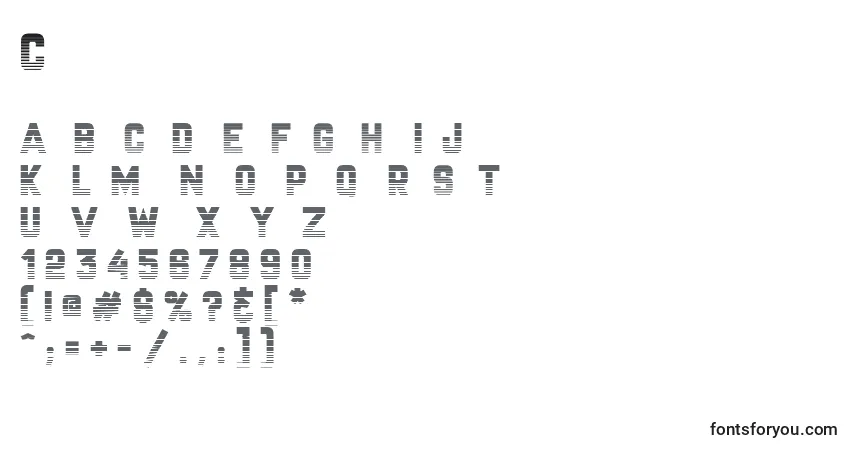 A fonte Championship (123111) – alfabeto, números, caracteres especiais