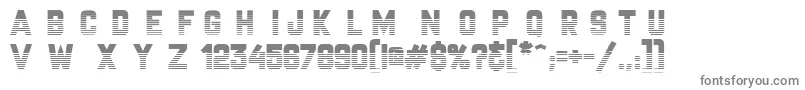 Championship-fontti – harmaat kirjasimet valkoisella taustalla