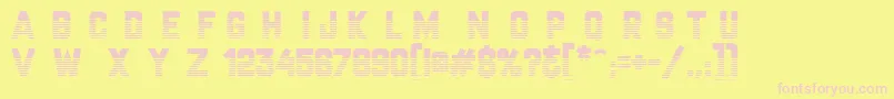Championship-fontti – vaaleanpunaiset fontit keltaisella taustalla