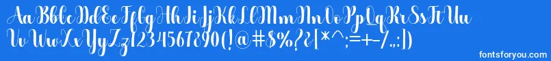 Chandele Font – White Fonts on Blue Background