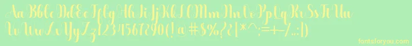 Chandele Font – Yellow Fonts on Green Background