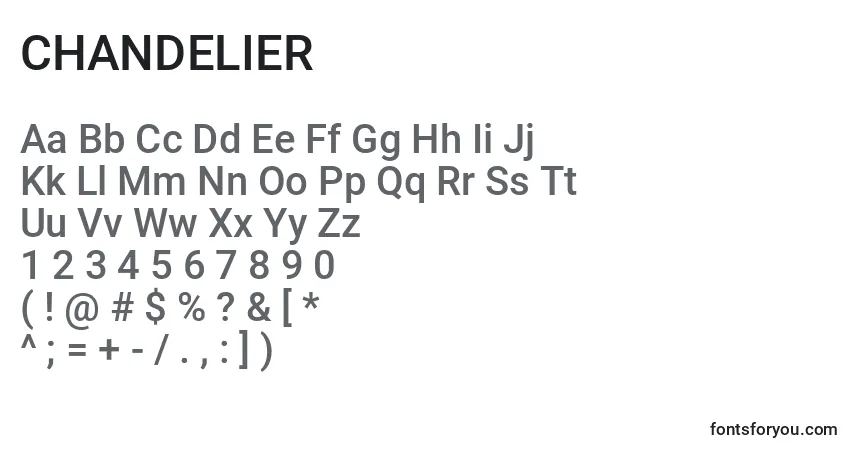 Шрифт CHANDELIER (123114) – алфавит, цифры, специальные символы