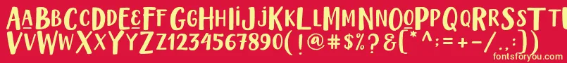 Chandelle Display Demo Font – Yellow Fonts on Red Background
