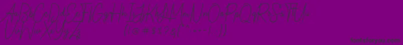 Chandelle Signatures Demo Font – Black Fonts on Purple Background