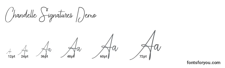 Größen der Schriftart Chandelle Signatures Demo