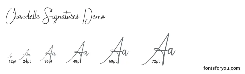 Tamanhos de fonte Chandelle Signatures Demo