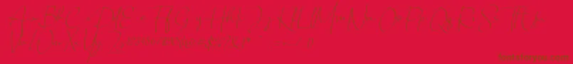 Police Chandrawinata italic – polices brunes sur fond rouge