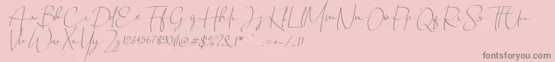 Fonte Chandrawinata italic – fontes cinzas em um fundo rosa