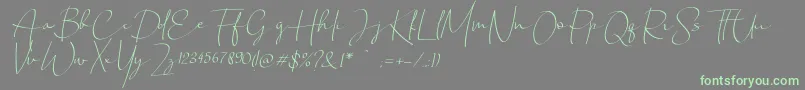 Czcionka Chandrawinata italic – zielone czcionki na szarym tle