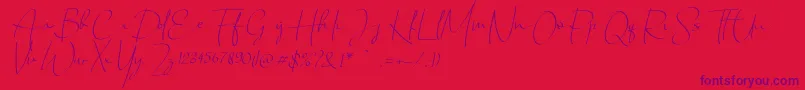 Chandrawinata italic Font – Purple Fonts on Red Background