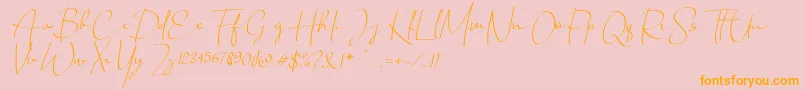 Chandrawinata italic Font – Orange Fonts on Pink Background