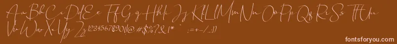 Chandrawinata italic Font – Pink Fonts on Brown Background