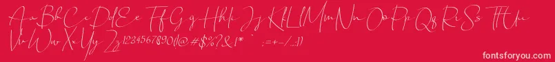Chandrawinata italic Font – Pink Fonts on Red Background