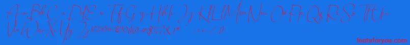 Chandrawinata italic Font – Red Fonts on Blue Background