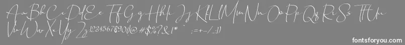 フォントChandrawinata italic – 灰色の背景に白い文字