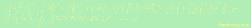 Chandrawinata italic Font – Yellow Fonts on Green Background