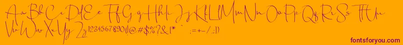 Chandrawinata Font – Purple Fonts on Orange Background